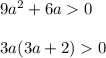 9a^2+6a0\\\\3a(3a+2) 0