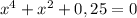 x^4+x^2+0,25=0