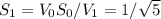 S_1 = V_0S_0/V_1=1/\sqrt{5}