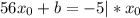 56x_0 +b = -5 |*x_0