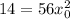 {14 = 56x_0^{2}