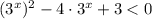 (3^{x})^2-4\cdot 3^{x}+3