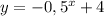 y=-0,5^{x}+4