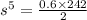 {s}^{5} = \frac{0.6 \times 242}{2}