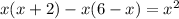 x(x+2)-x(6-x)=x^2