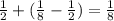 \frac {1}{2}+(\frac {1}{8}-\frac {1}{2}) = \frac{1}{8}