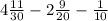 4 \frac{11}{30} - 2 \frac{9}{20} - \frac{1}{10}