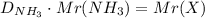 D_{NH_3} \cdot Mr(NH_3) = Mr(X)