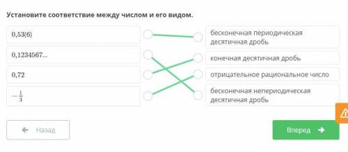 Установите соответствие между числом и его видом