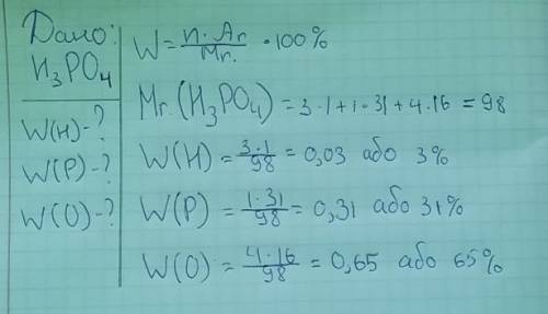 Обчислить масову частку в фосватний кыслоти