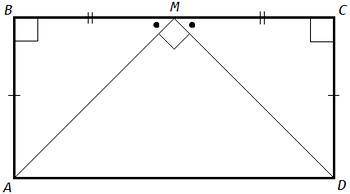 Одна сторона прямоугольника видна из середины его противоположной стороны под углом 90 ∘. Найдите ме