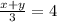 \frac{x + y}{3} = 4