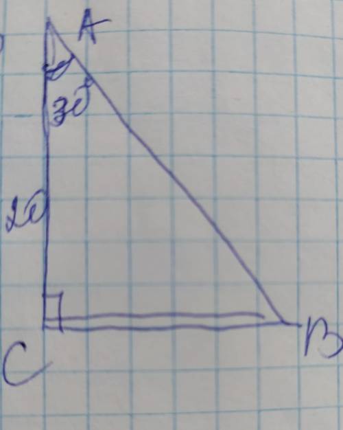 Знайдіть гіпотенузу ab прямокутного трикутника abc,якщо катет Ac=20 см,а кут A=30