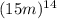 (15m)^1^4