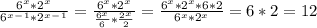 \frac{6^{x}*2^x}{6^x^-^1*2^x^-^1} =\frac{6^{x}*2^x}{\frac{6^x}{6} *\frac{2^x}{2} }=\frac{6^{x}*2^x*6*2}{6^x *2^x }=6*2=12