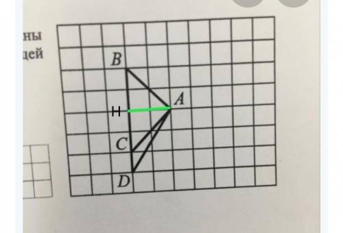 На клетчатой бумаге с размером клетки 1х1 нарисован треугольник ABC и ACD. Найдите длину их общей вы