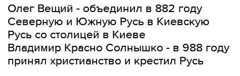 Укажите две исторические личности, непосредственно связанные с образованием государства русь