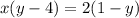 x(y - 4) = 2(1 - y)