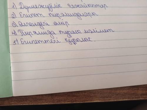 2. Египет пирамидалары туралы мақаланың қарапайым жоспарыжазыңдар.​