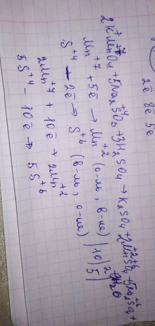 KMnO4+Na2SO3+H2SO4→K2SO4+MnSO4+Na2SO4+H2Oсоставьте электронный баланс (степень окисления)​