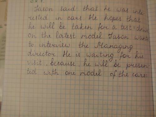 1 Read Jahongir's interview with Jason andwrite an article. Use Indirect Speech.e.g. Jason said that