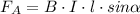 F_A=B\cdot I\cdot l\cdot sin\alpha