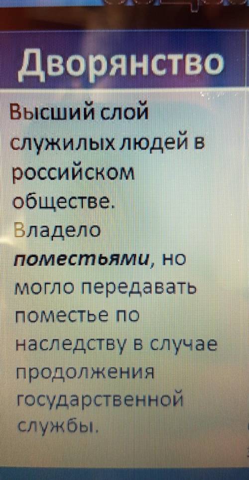 с таблицей по всеобщей истории1 Боярство2 Дворянство3 Духовенство​