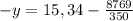 -y=15,34 - \frac{8769}{350}