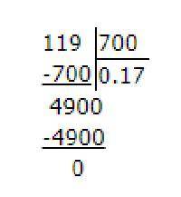119 разделить на 700 столбиком картинкой