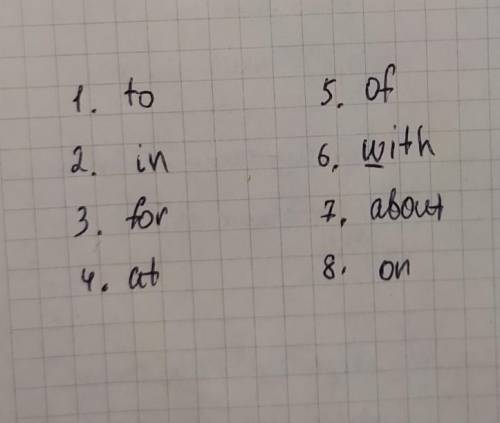 About,at,for,in,of,on,to,with 1.I arrivedParis on Friday night. 2.I was very tired when I arrived th