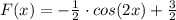 F(x)=-\frac{1}{2}\cdot cos(2x)+\frac{3}{2}