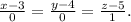 \frac{x-3}{0} =\frac{y-4}{0} =\frac{z-5}{1} .