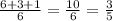 \frac{6+3+1}{6}=\frac{10}{6}=\frac{3}{5}