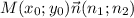 M(x_{0};y_{0}) \vec{n}(n_{1};n_{2})