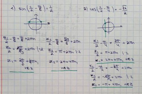Решите простейшее тригонометрическое уравнение. Уравнения находятся во вложении.