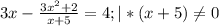 3x-\frac{3x^{2}+2}{x+5}=4; | *(x+5)\neq0