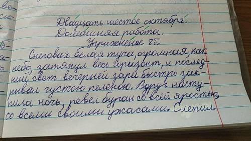 Упражнение 85. Спишите, выбирая из слов для справок нужные глаголы в форме времени. Буран. Снеговая