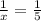 \frac{1}{x}=\frac{1}{5}