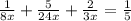 \frac{1}{8x}+\frac{5}{24x} +\frac{2}{3x}=\frac{1}{5}