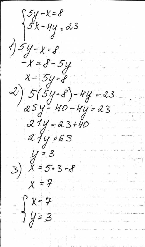 Решите методом подстановки систему уравнений ​