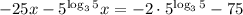 -25x-5^{\log_35}x=-2\cdot5^{\log_35}-75