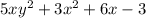 5xy^2+3x^2+6x-3