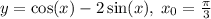 y = \cos(x) - 2 \sin(x) , \: x _{0} = \frac{\pi}{3}