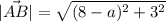 |\vec{AB}|=\sqrt{(8-a)^2+3^2}