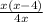 \frac{x(x-4)}{4x}