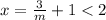 x=\frac{3}{m}+1