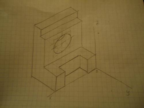 Начертить прямоугольную изометрическую проекцию​