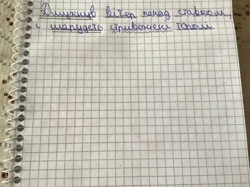 Синтаксичний розбі складно скрчдного речення дмухнув вітер понад ставком і шарудять стривожені топо