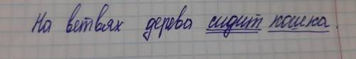 надо предложение :На ветвях деревы сидит кошкаподчеркните подлежащее и сказуемое​