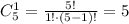 C_5^1=\frac{5!}{1!\cdot(5-1)!} =5